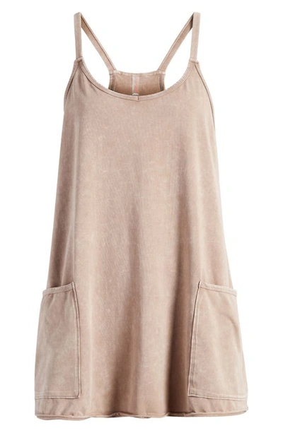 Free People Hot Shot Racerback Tank Minidress In Mocha Latte