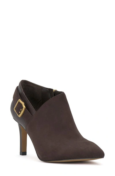 Vince Camuto Kreitha Pointed Toe Bootie In Root Beer Leather/root Beer Suede
