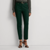 Lauren Ralph Lauren Double-faced Stretch Cotton Pant In Season Green