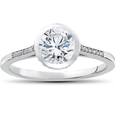 Pompeii3 1 1/10 Ct Lab Grown Diamond Aria Engagement Ring 14k White Gold In Multi