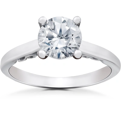 Pompeii3 1 Ct Lab Grown Eco Friendly Diamond Gabriella Engagement Ring 14k White Gold In Multi