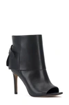 Vince Camuto Amesha Open Toe Bootie In Black Leather