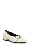 Vince Camuto Megdele Pointed Toe Flat In Creamy White Leather