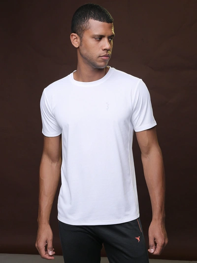 Campus Sutra Men Solid Sports T-shirts In White
