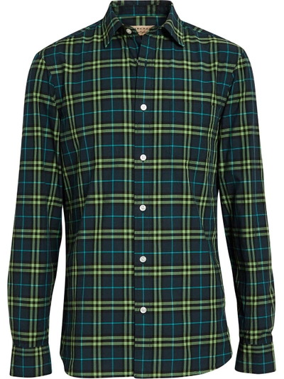 Burberry Alexander Woven Check Sport Shirt In Grey