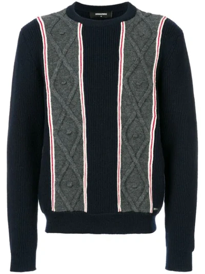 Dsquared2 Chunky Knit Sweater In Blue