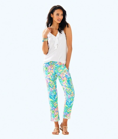 Lilly Pulitzer 31" Aden Linen Pant In Multi Surf Gypsea