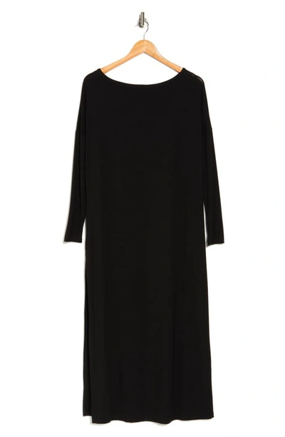 Go Couture Long Sleeve Maxi T-shirt Dress In Black