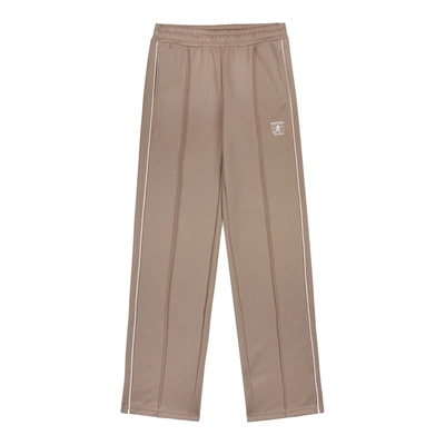 Sporty And Rich Runner Logo-print Track Trousers In Espresso/white