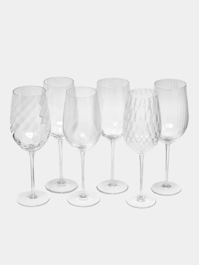 Nasonmoretti Tolomeo Murano White Wine Glasses (set Of 6) In Transparent