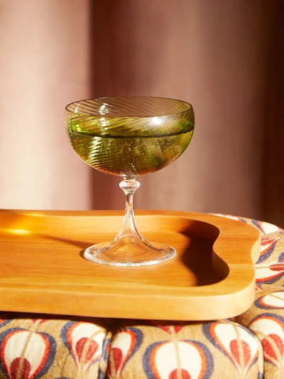 Nasonmoretti Twisted Soraya Murano Glass Champagne Coupe In Green