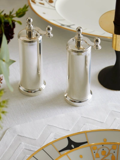 Chiarugi 1952 Silver-plated Brass Salt And Pepper Mill (set Of 2) In Gray