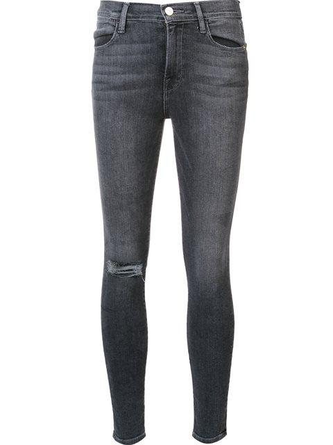 Frame Distressed Skinny Jeans | ModeSens