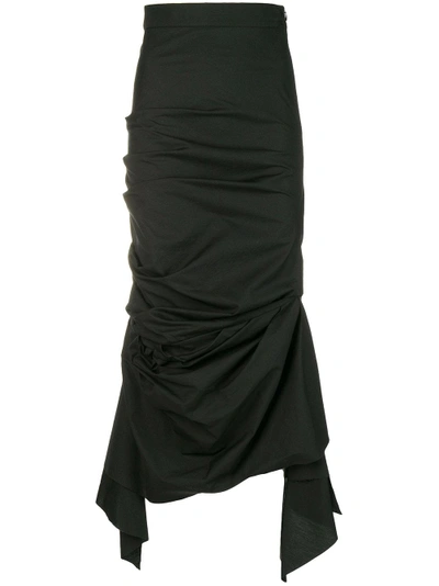 A.w.a.k.e. Ruched Maxi Skirt - Black