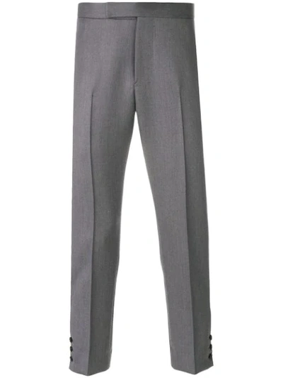 Thom Browne Cavalry Twill Pintuck Slim Fit Trouser In Grey