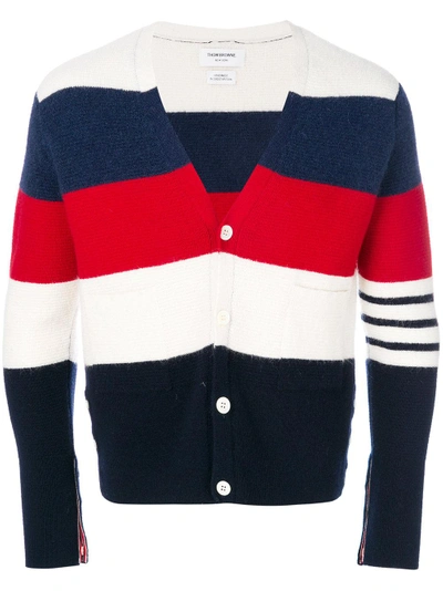 Thom Browne Rugby Stripe Wool V In Multicolour