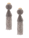 Oscar De La Renta Beaded Tassel Earrings