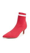 Jaggar Textile Knit Booties In Red
