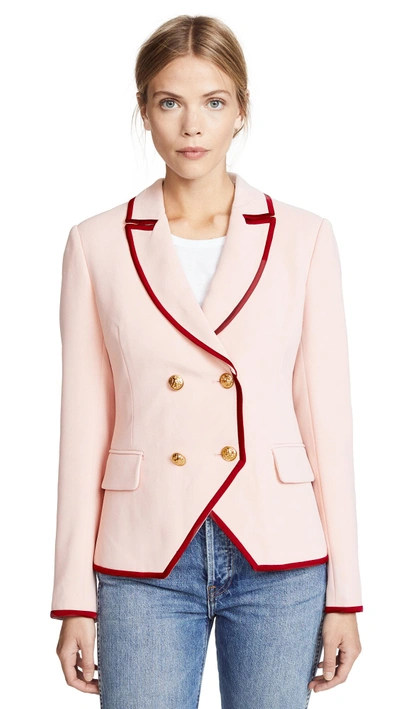 Laveer Piped Kadette Blazer In Red/pink Combo
