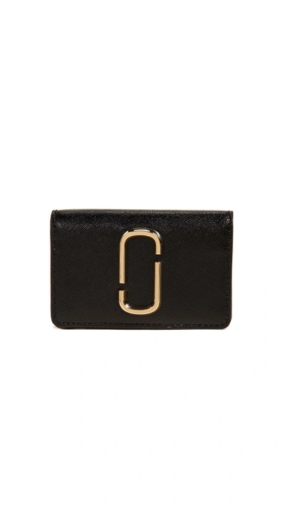 Marc Jacobs Snapshot Business Card Case In Black/baby Pink
