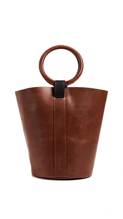 Otaat/myers Collective Small Round Bucket Tote Bag In Tobacco