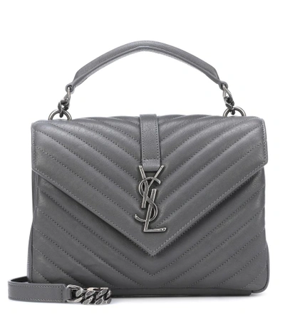 Saint Laurent Medium Collège Monogram Shoulder Bag In Grey