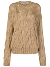 Prada Mohair Blend Knit Cropped Sweater In Cammello