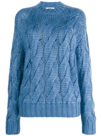 Prada Mohair-blend Sweater In Blue