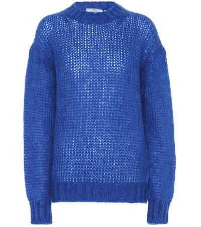 Prada Mohair-blend Sweater In Blue