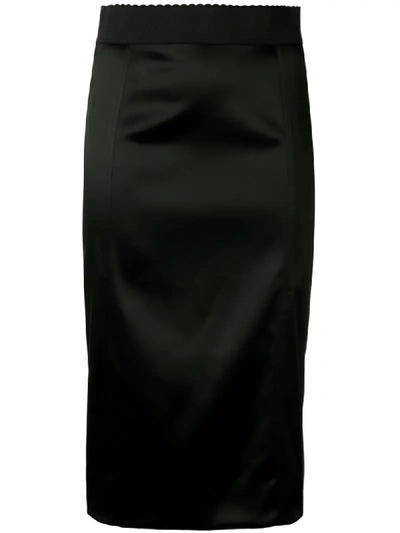 Dolce & Gabbana High-waist Pencil Skirt In Nero