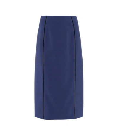 Fendi Piped Pencil Skirt In Blue