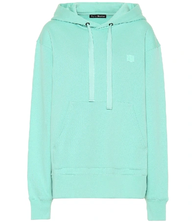 Acne Studios Ferris Face Oversized Cotton Hoodie In Mint Green