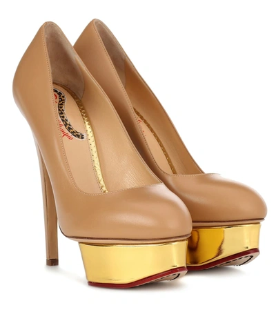 Charlotte Olympia Dolly Plateau Pumps In Beige