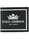 Dolce & Gabbana Crown Dauphine Leather Coin Wallet In Black