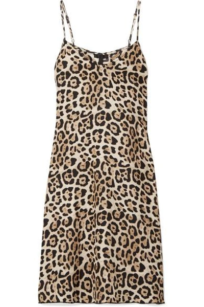 Atm Anthony Thomas Melillo Leopard-print Silk-charmeuse Mini Dress In Leopard Print