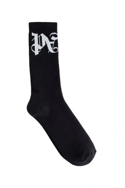 Palm Angels Sock With Logo In Black