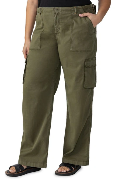 Sanctuary Reissue Wide Leg Cargo Trousers In Mossy Green