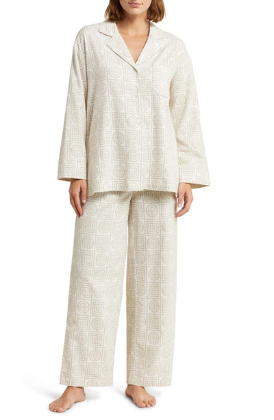 Natori Infinity Cotton Flannel Pajamas In Sand Taupe