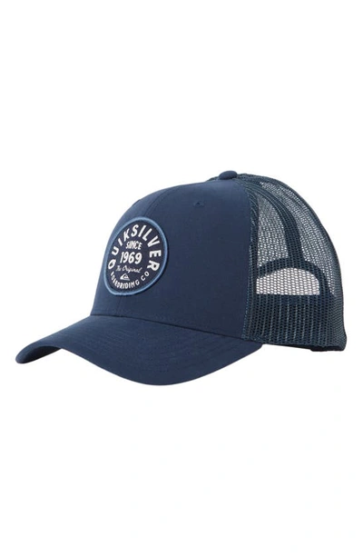 Quiksilver Towed In Recycled Polyester Trucket Hat In Navy Blazer