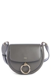 Chloé Small Arlene Leather Crossbody Saddle Bag In Elephant_grey