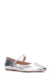 New York And Company Page Mary Jane Ballet Flat In Silver Metallic