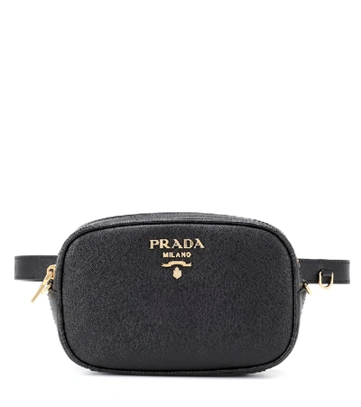 Prada Saffiano Leather Belt Pack In Black