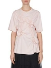 Simone Rocha Floral Smocked Cotton Tee In Pink