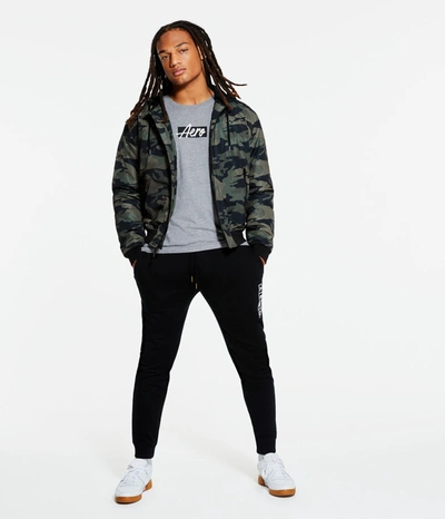 Aéropostale Men's Camo Hooded Bomber Jacket In Green