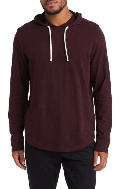 Vince Regular Fit Slub Hoodie In Pinot Vino