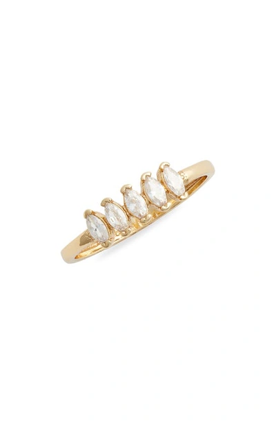 Set & Stones Copper Marquise Cut Diamond Ring In Gold