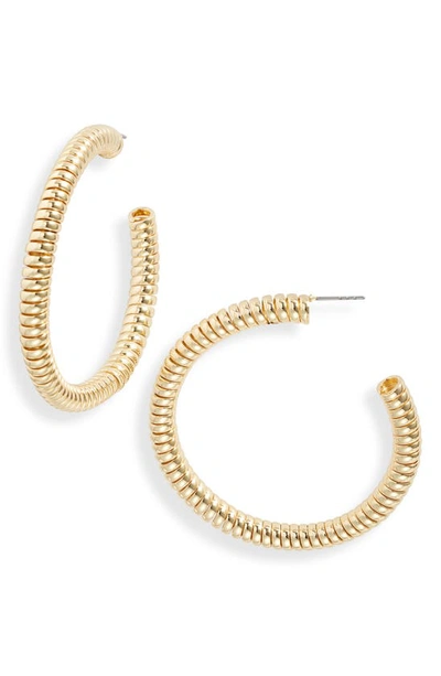 Open Edit Flexi Coiled Hoop Earrings In Gold
