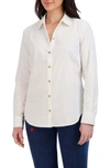 Foxcroft Haven Corduroy Button-up Shirt In Ivory