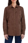 Foxcroft Haven Corduroy Button-up Shirt In Brown