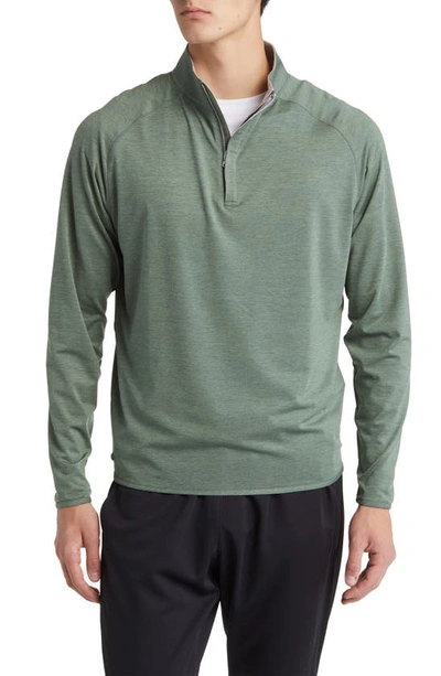 Peter Millar Crafted Stealth Quarter Zip Performance Pullover In Eucalyptus